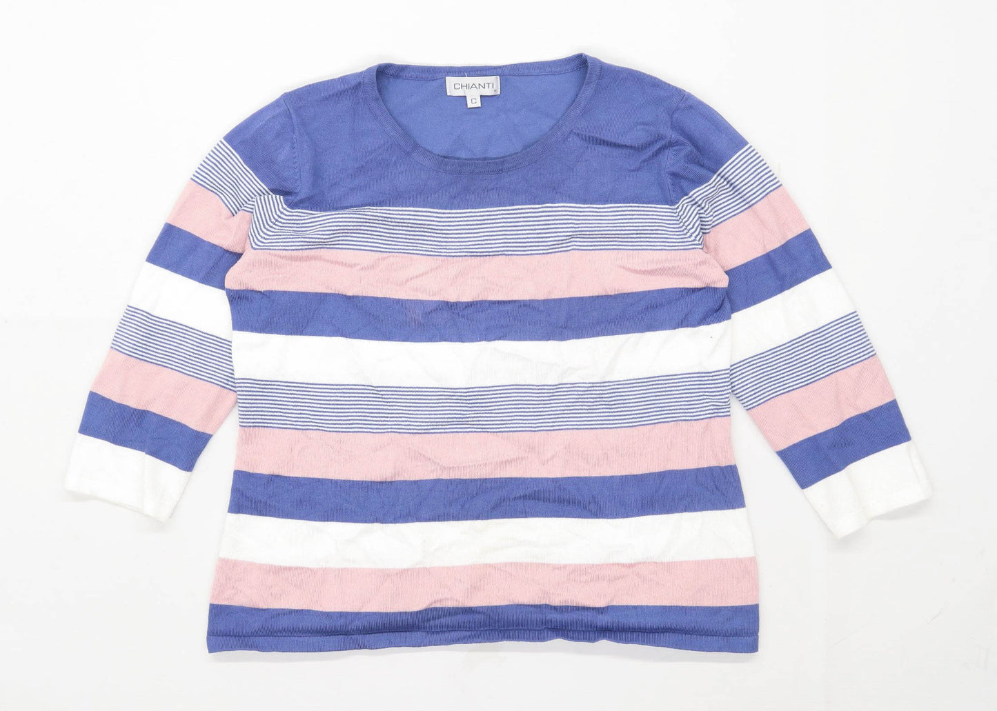 Chianti Womens Size 14 Striped Multi-Coloured Jumper (Regular)