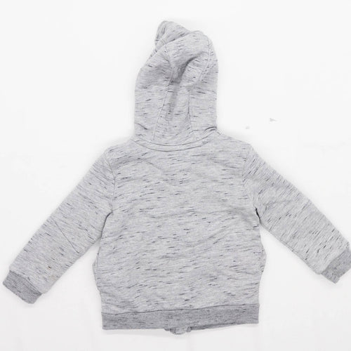 Nutmeg Boys Grey Yellow Digger Hoodie Age 2-3 Years