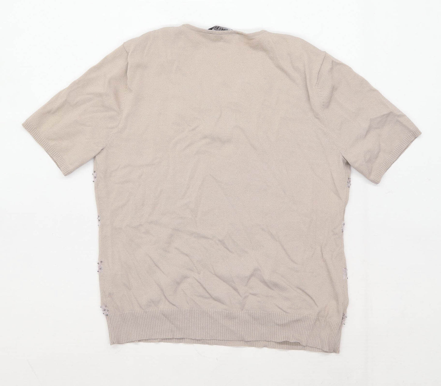 Jacques Vert Womens Size M Striped Brown T-Shirt (Regular)