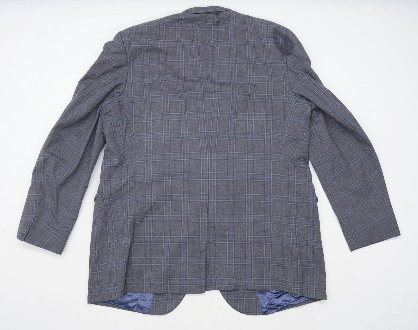John Collier Mens Wool Blend Check Grey Suit Jacket 46 Chest (Long)