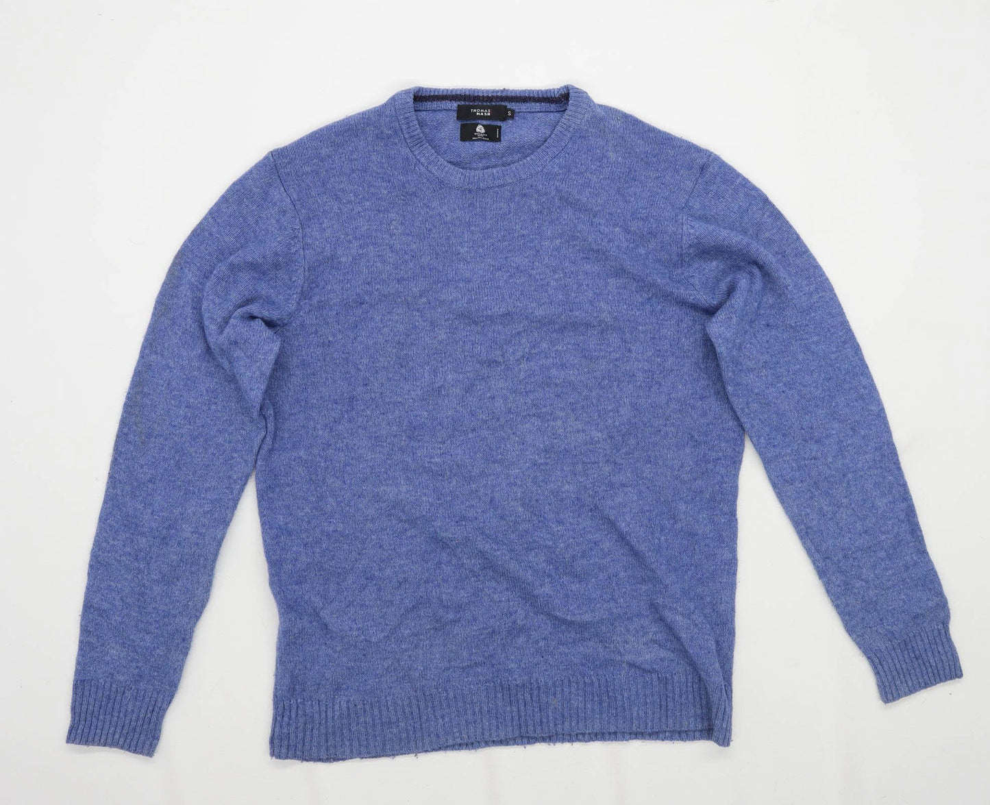 Thomas Nash Mens Size S Wool Blend Blue Jumper
