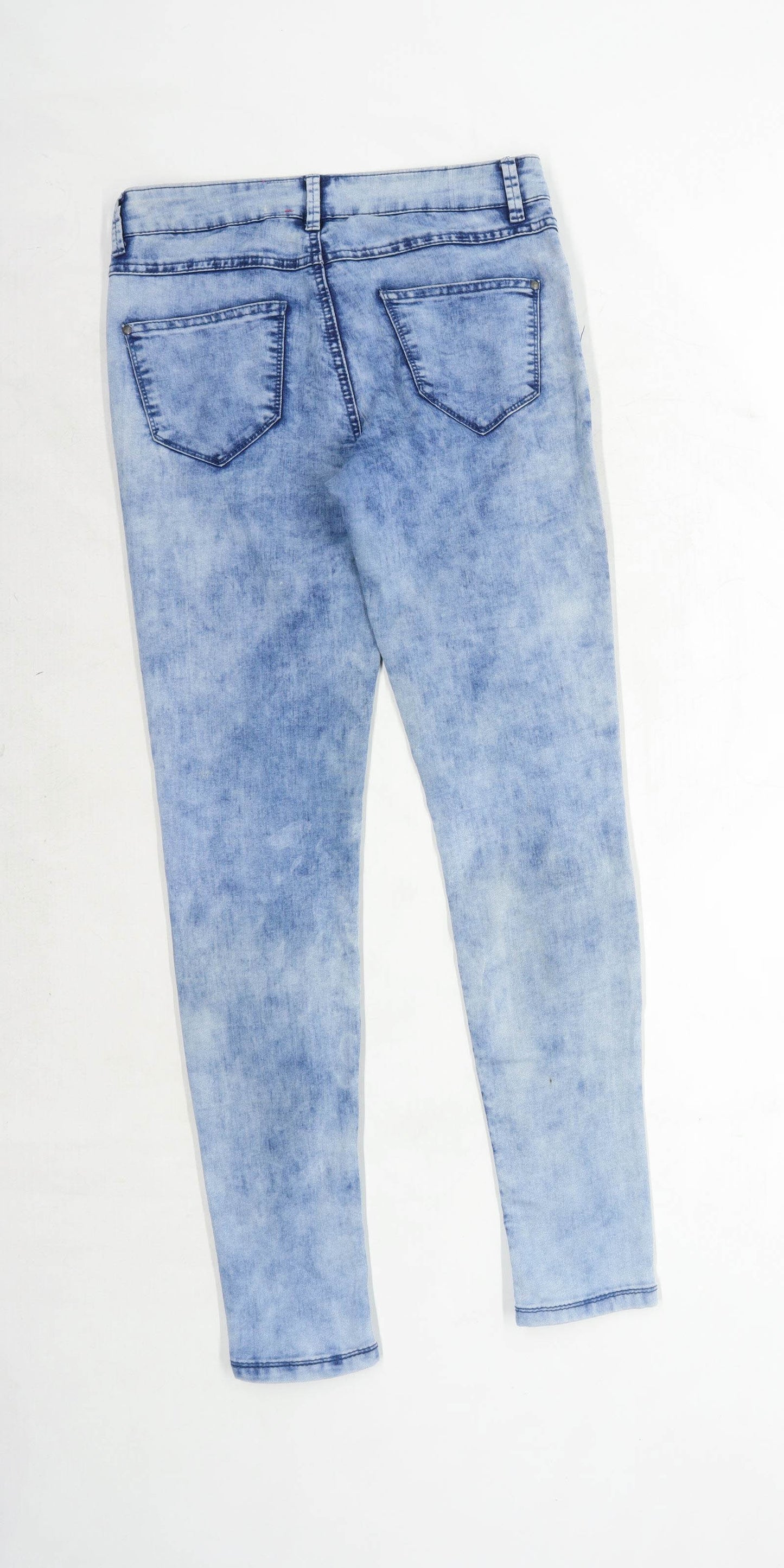 Womens New Look Blue Acid Wash Denim Jeans Size 10/L30
