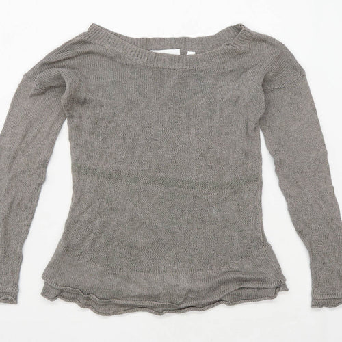 Charli Womens Size M-L Linen Blend Grey Jumper (Regular)