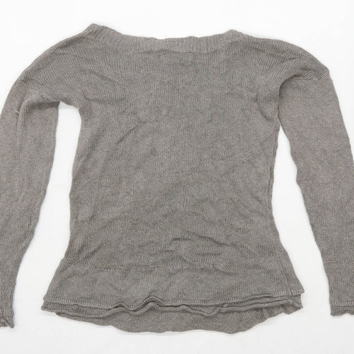 Charli Womens Size M-L Linen Blend Grey Jumper (Regular)
