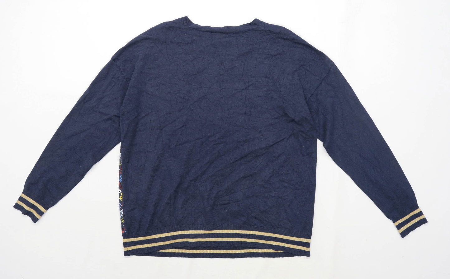 Next Womens Size 16 Floral Blue Jumper (Regular)