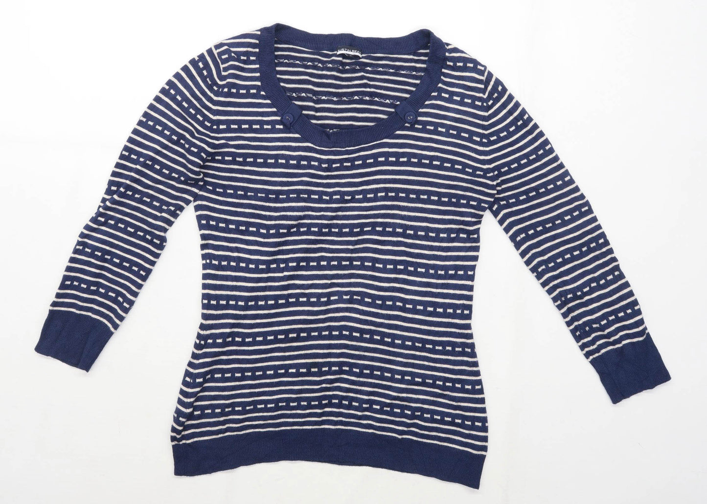 Austin Reed Womens Size S Striped Blue Jumper (Regular)
