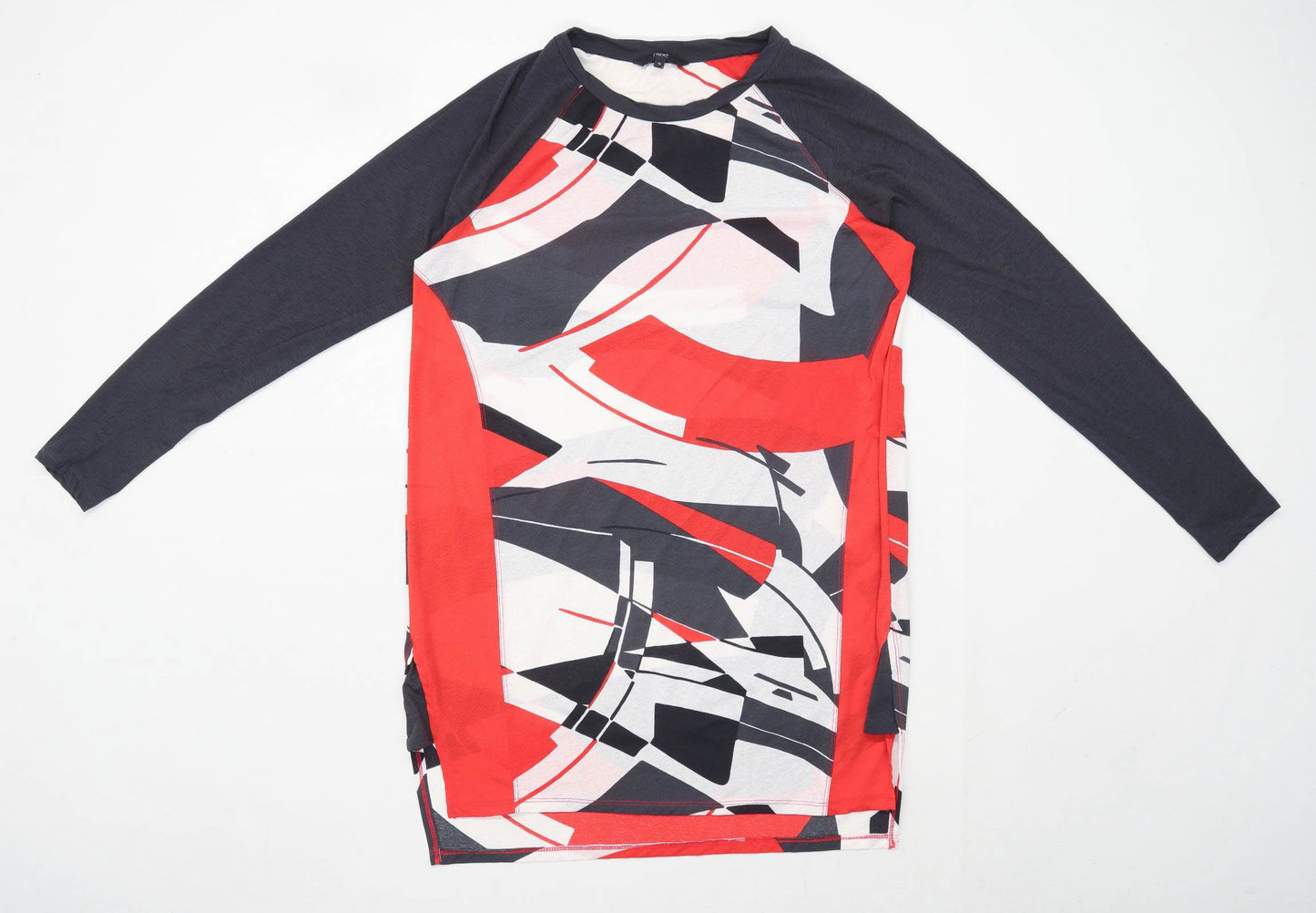Next Womens Size 14 Abstract Multi-Coloured Sheer Top (Regular)