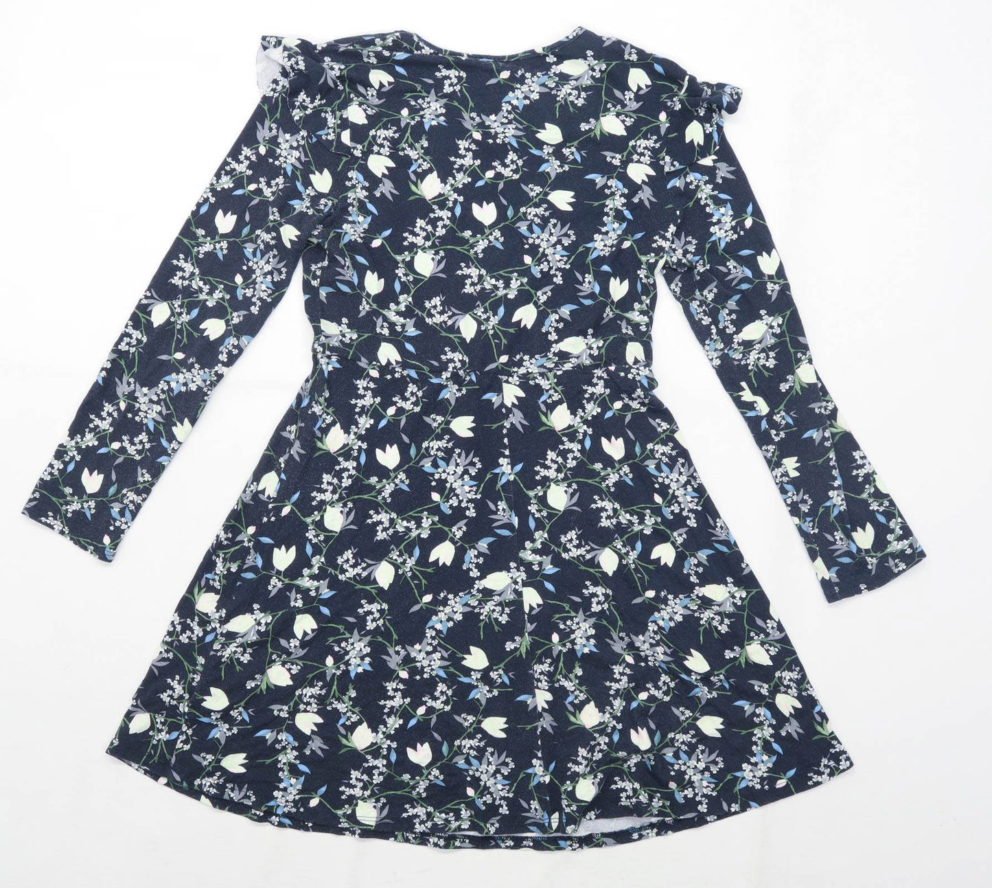 Topshop Womens Size 10 Floral Blue Dress (Regular)