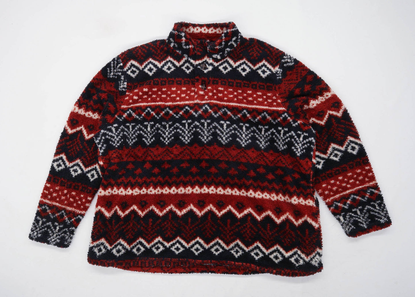 Cotton Traders Mens Size 3XL Geometric Multi-Coloured Fleece