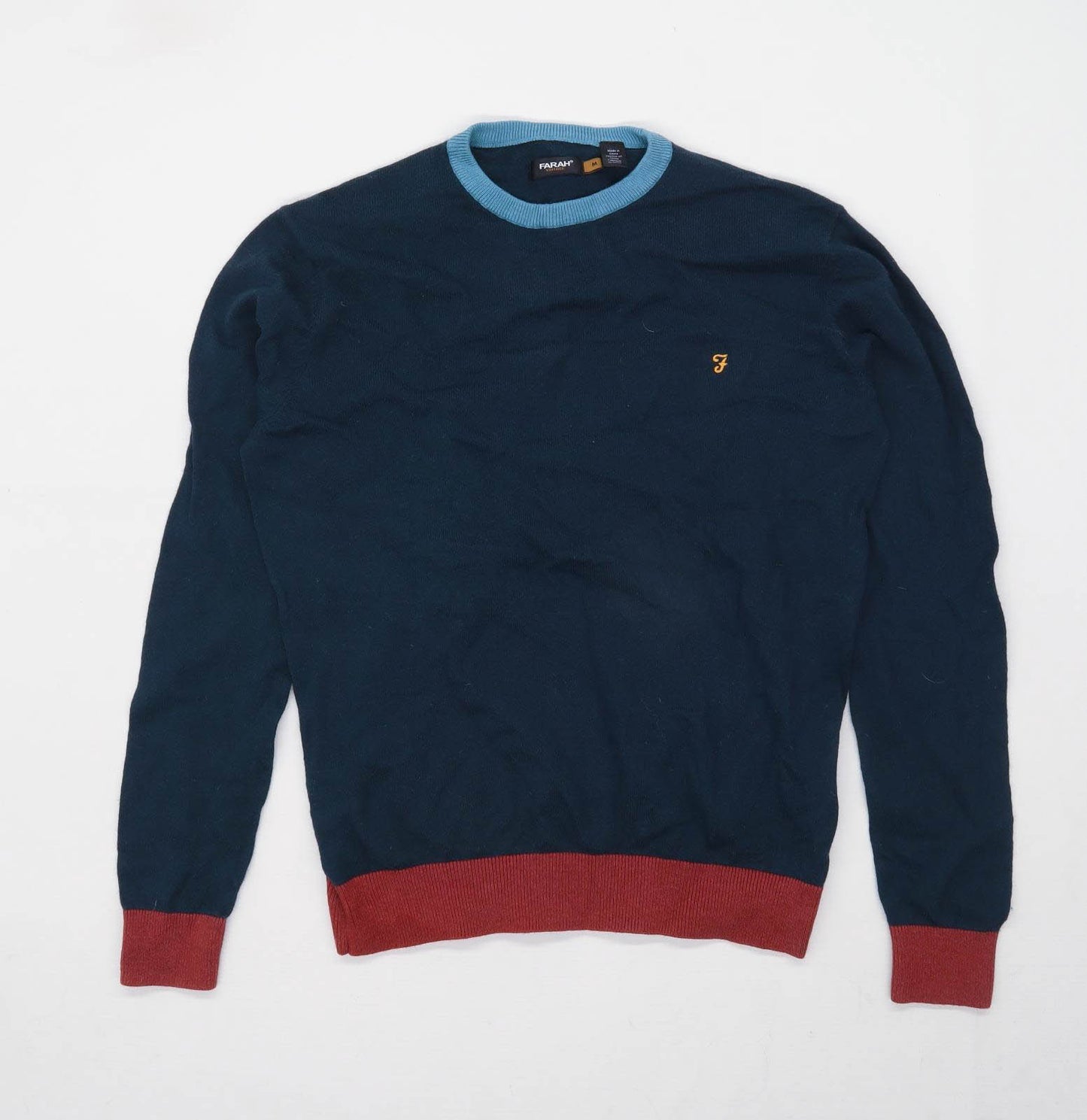 Farah Mens Size M Cotton Blend Green Jumper