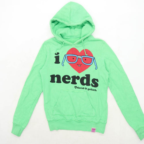 David & Goliath Womens Size M Green Nerd Hoodie (Regular)