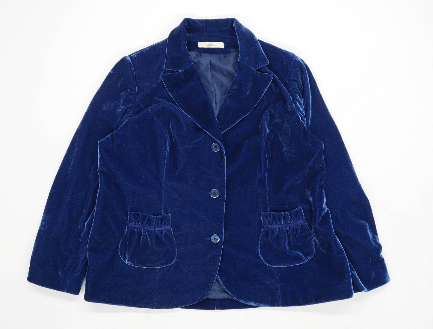 Classics Womens Size 20 Textured Blue Velvet Jacket