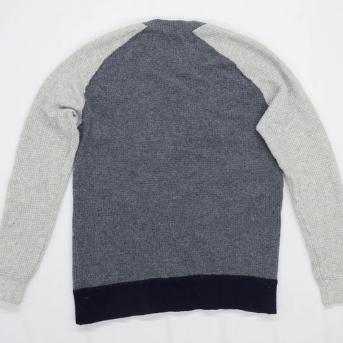 Replay Mens Size L Wool Blend Graphic Grey 1981 Jumper