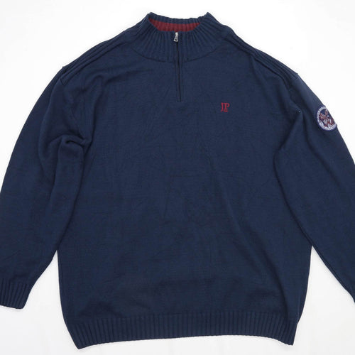 Johann Popken Mens Size 4XL Cotton Blend Blue Jumper