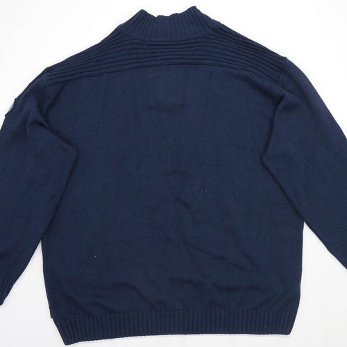 Johann Popken Mens Size 4XL Cotton Blend Blue Jumper