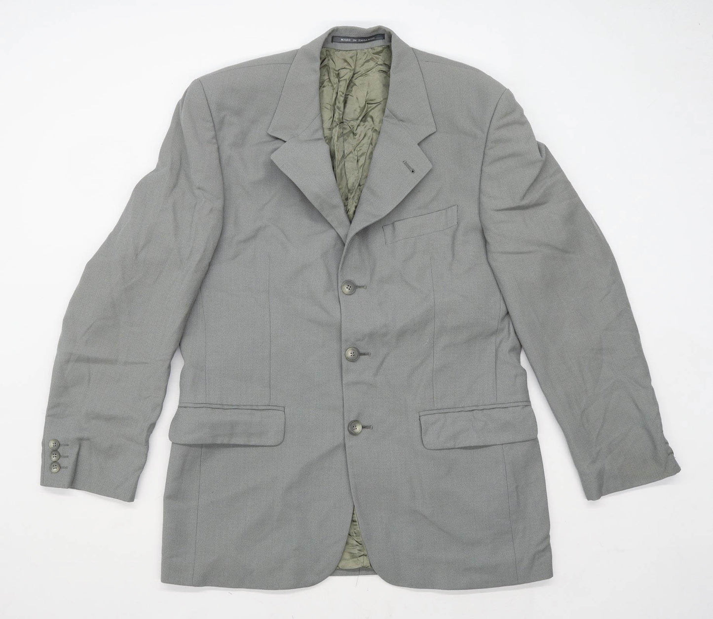 Jeff Banks Mens Green Suit Jacket 38 Chest (Regular)