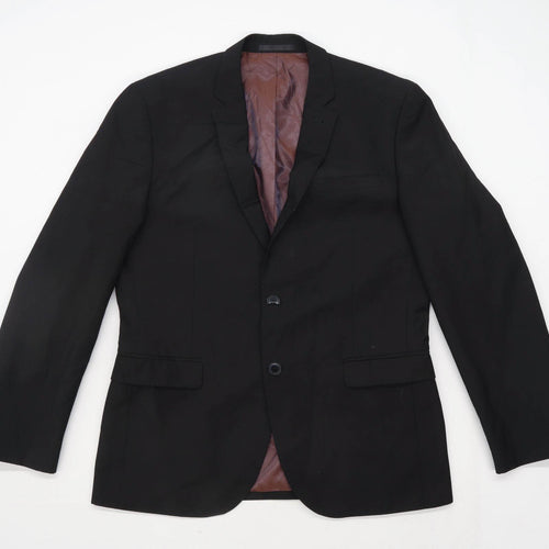 Primark Mens Black Single Breasted Suit 40/32 (Regular)