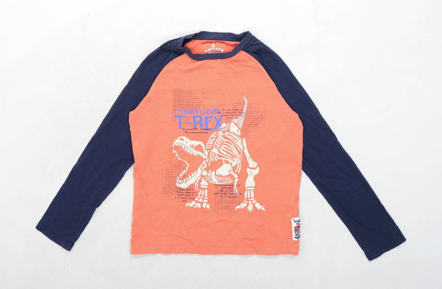 Fat Face Boys Orange T-Rex Dinosaur Top Age 12-13 Years