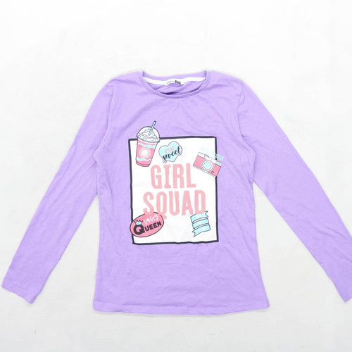 Pep & Co Girls Graphic Purple Girl Squad Top Age 10-11 Years