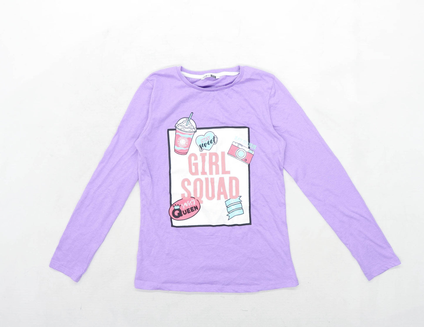 Pep & Co Girls Graphic Purple Girl Squad Top Age 10-11 Years
