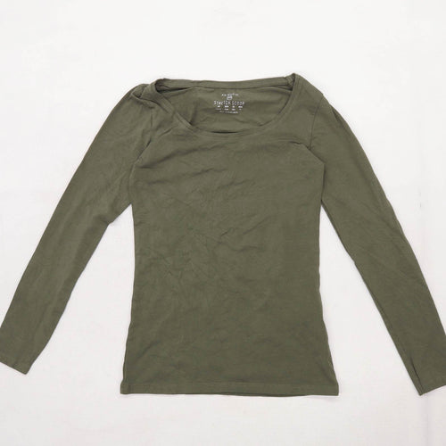 Primark Womens Size 2XS Cotton Blend Green Long Sleeve T-Shirt (Regular)