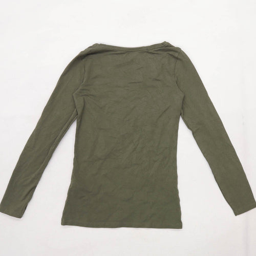 Primark Womens Size 2XS Cotton Blend Green Long Sleeve T-Shirt (Regular)