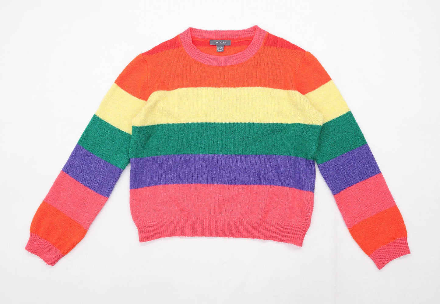 Primark Womens Size M Striped Multi-Coloured Jumper (Regular)
