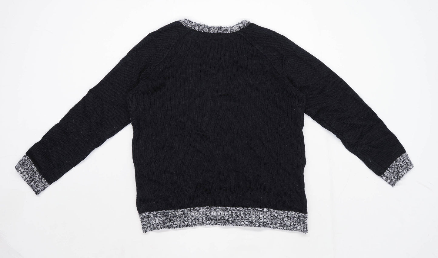 BHS Womens Size 12 Abstract Black Jumper (Regular)