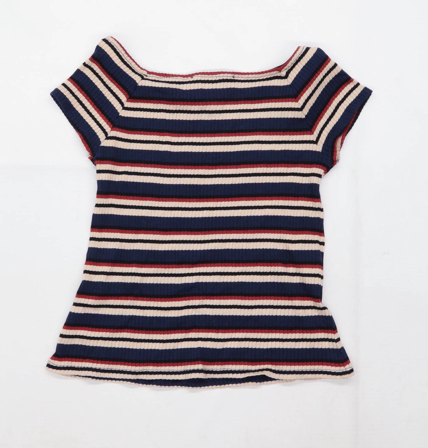 Principles Womens Size 14 Striped Cotton Multi-Coloured Top (Regular)