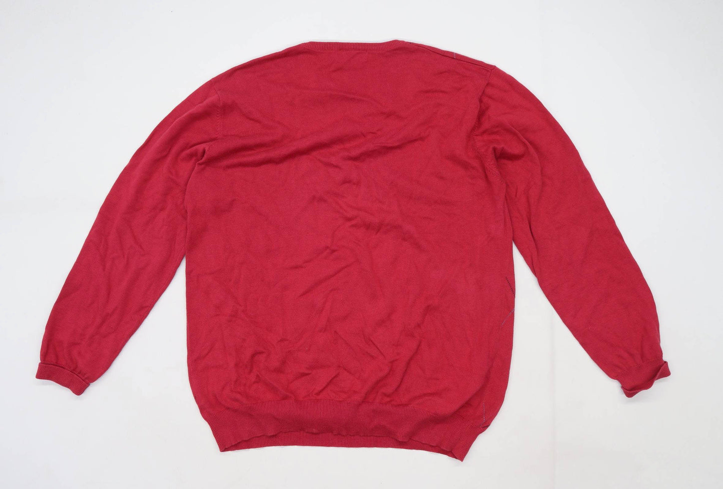 Austin Reed Mens Size XL Cotton Abstract Red Jumper