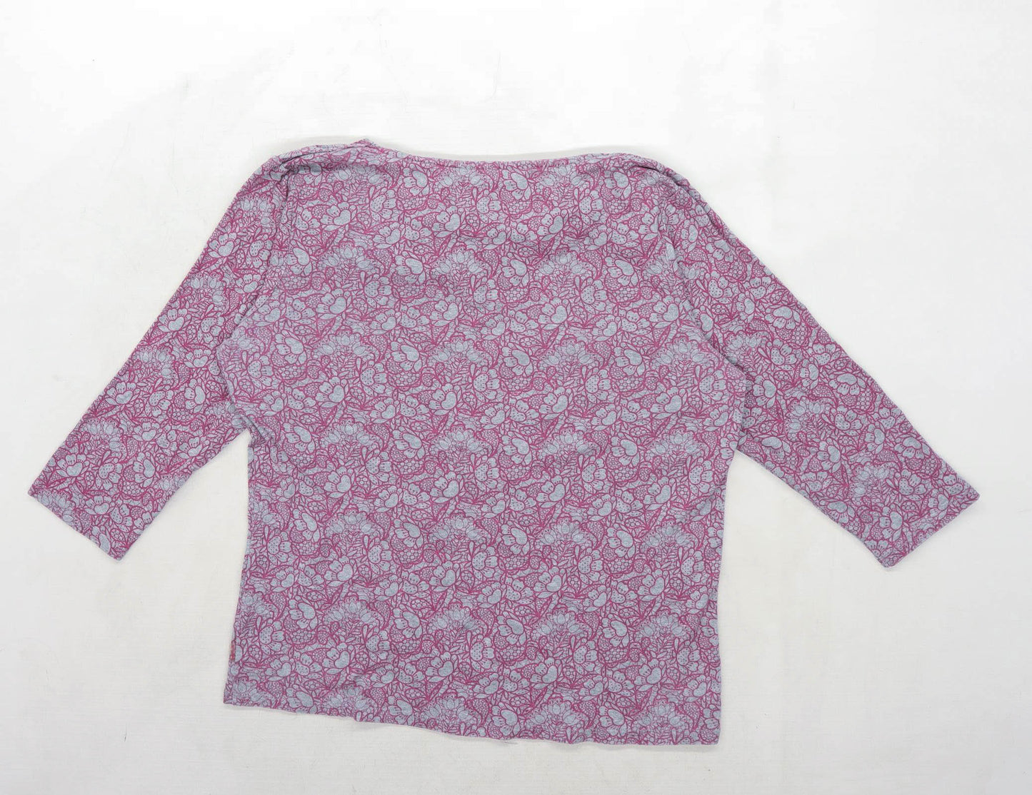 Maine Womens Size 16 Floral Cotton Grey Top (Regular)