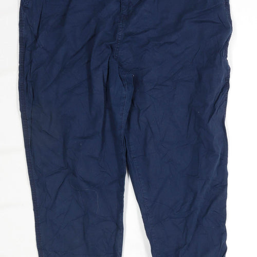 Womens F&F Blue Cotton Trousers Size 16/L23