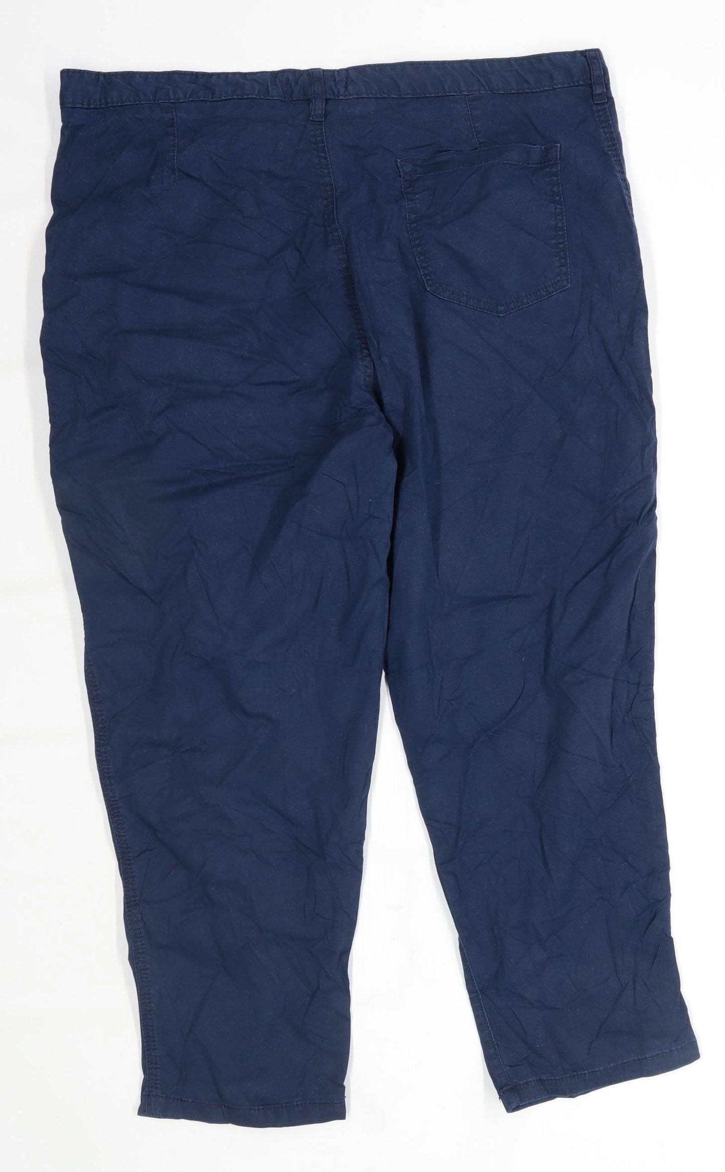 Womens F&F Blue Cotton Trousers Size 16/L23