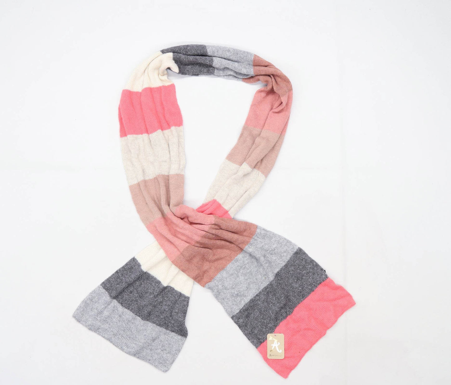 Accessorize Pink Striped Womens Scarf
