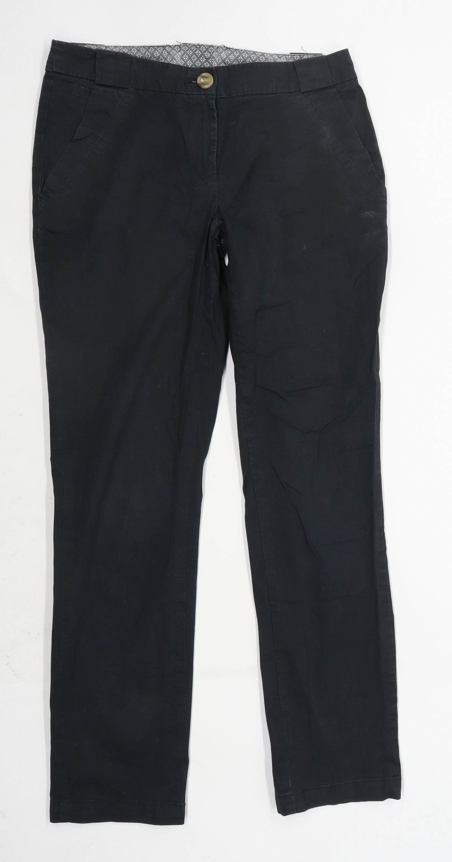 Womens Debenhams Black Cotton Blend Chinos Size 10/L30