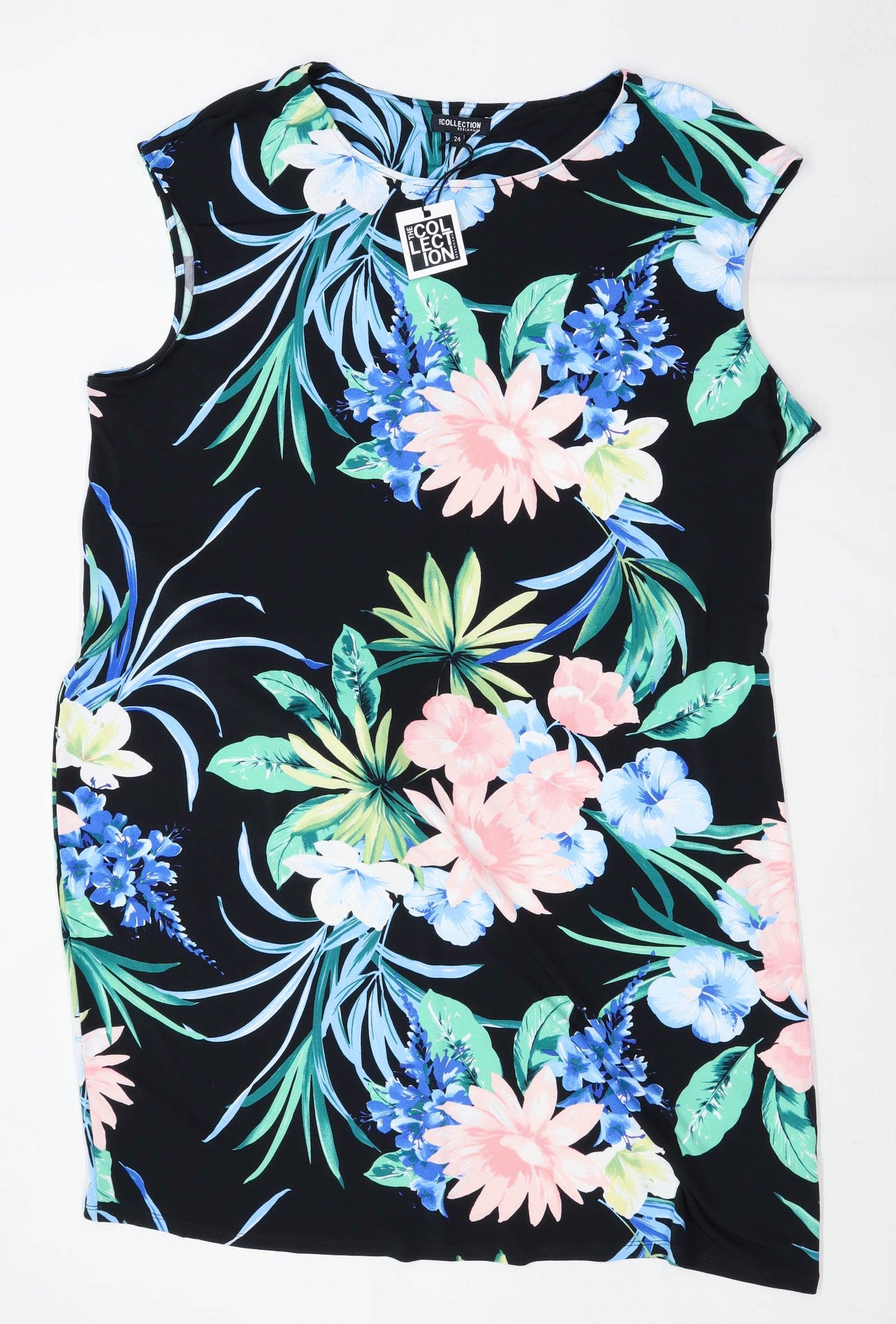 Debenhams Womens Size 24 Floral Black Dress (Regular)