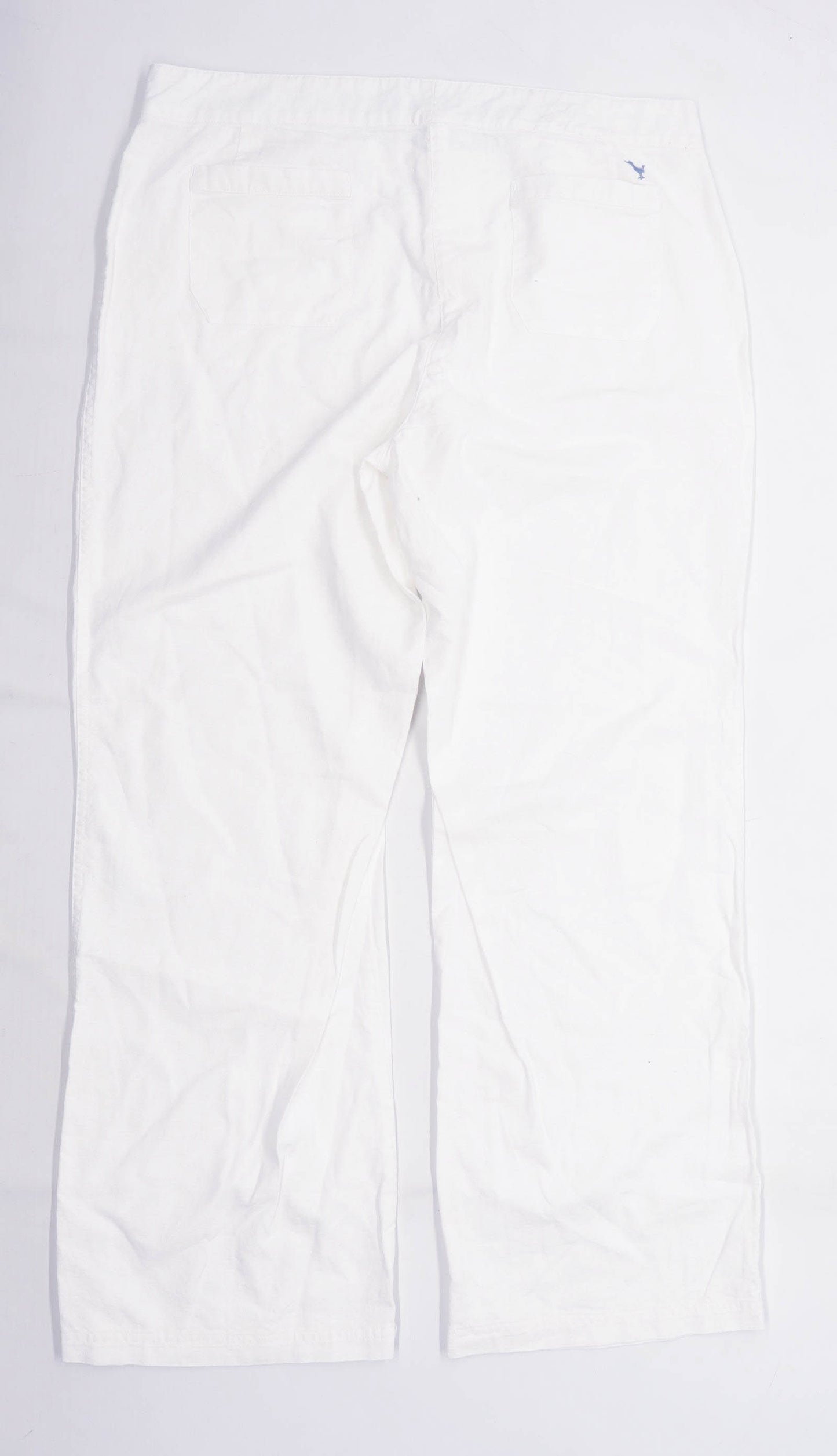 Womens Quba & Co White Linen Blend Trousers Size 12/L28