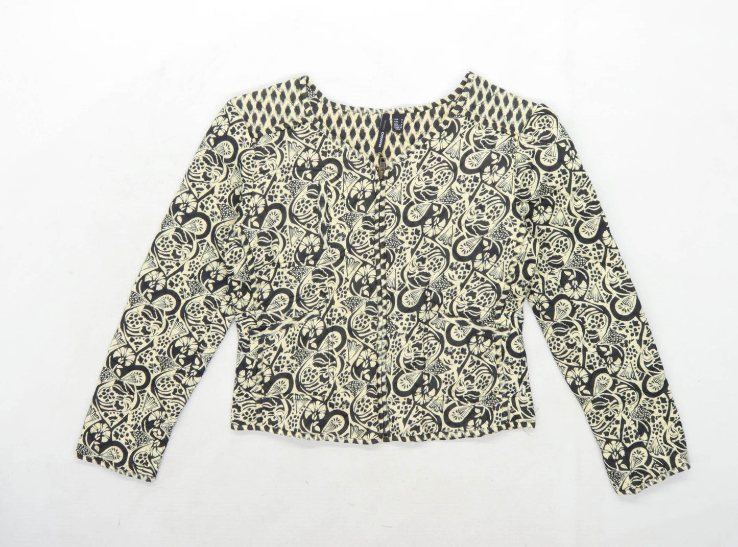 Mango Womens Size M Floral Cream Jacket
