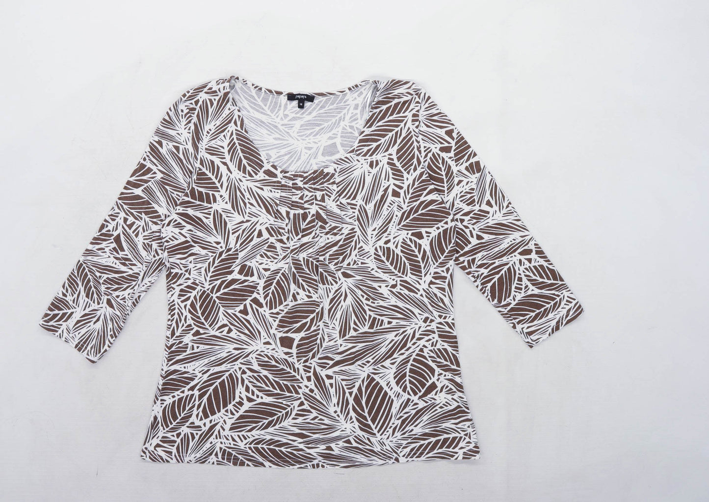 Papaya Womens Size 16 Floral Brown Top (Regular)