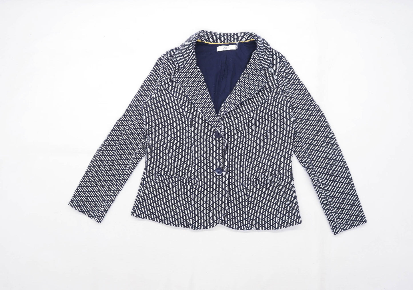 Adini Womens Size 8 Cotton Abstract Black Blazer Jacket