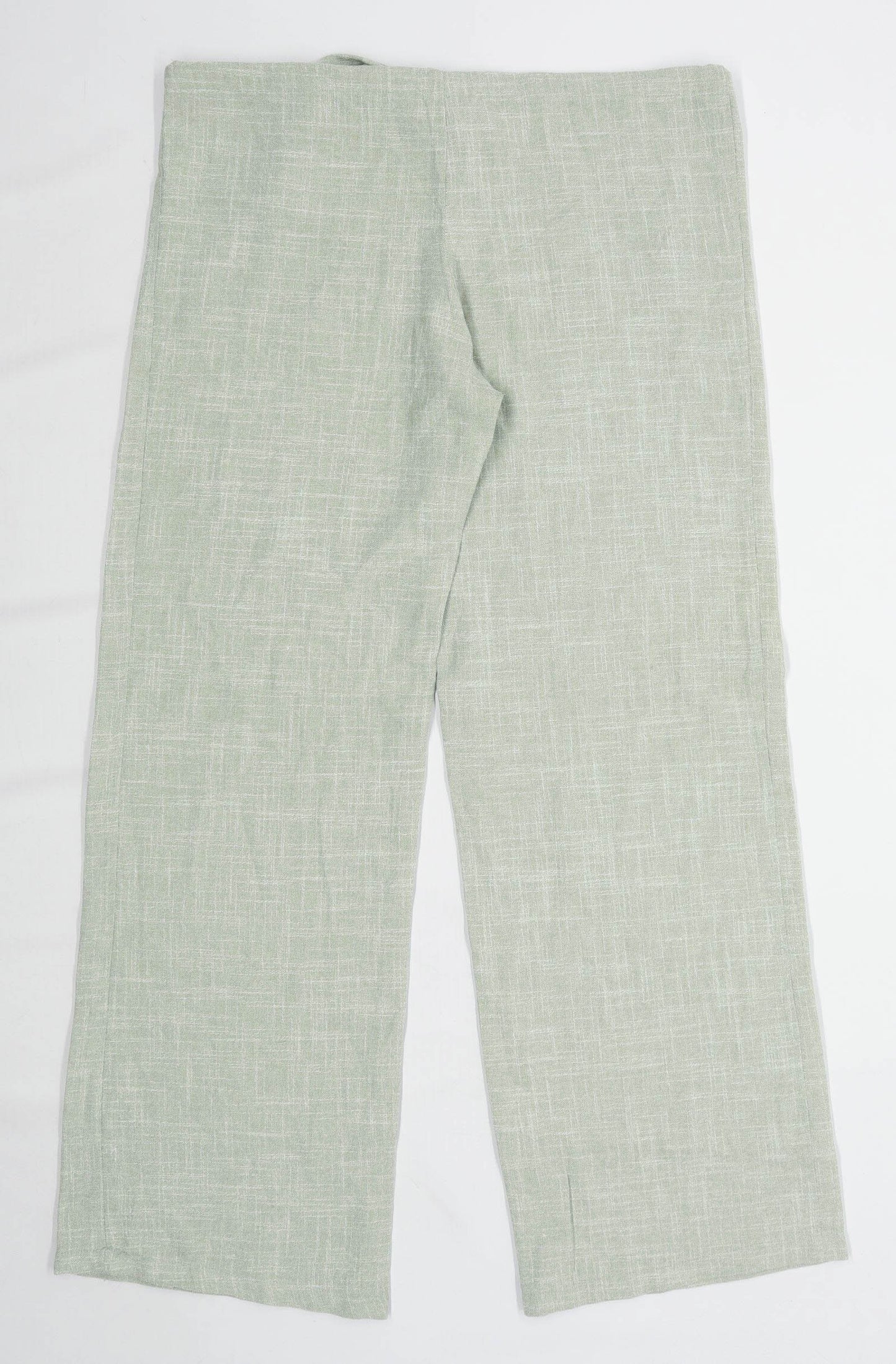 Womens Preworn Green Linen Trousers Size W34/L28