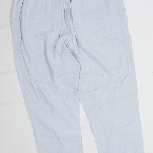 Womens Peacocks Blue Linen Trousers Size 12/L22