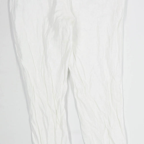 Womens Matalan White Linen Blend Trousers Size 12/L29