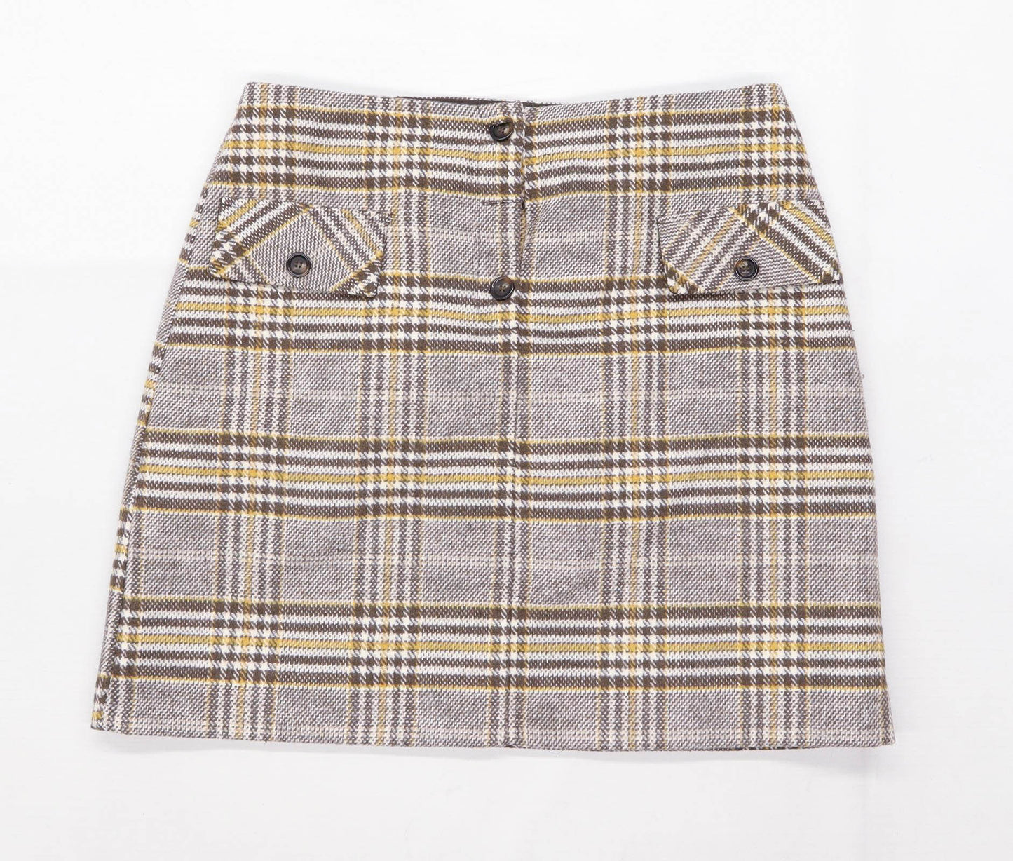 TU Womens Size 12 Check Beige Skirt (Regular)