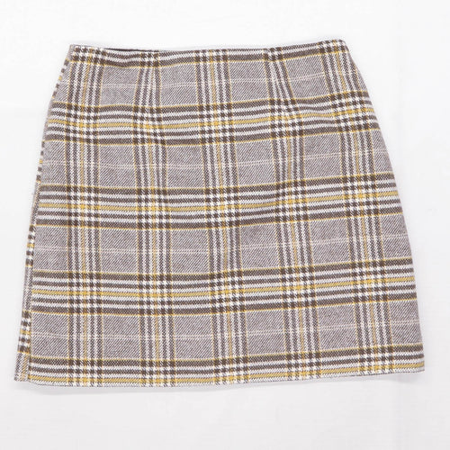 TU Womens Size 12 Check Beige Skirt (Regular)