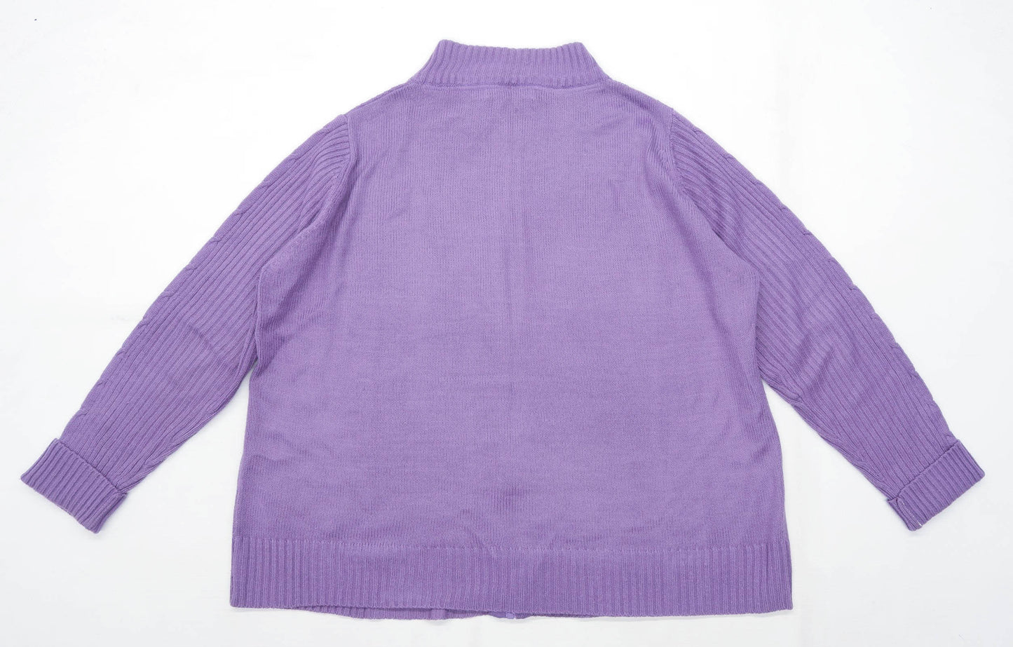 EWM Womens Size 18-20 Purple Zip Up Cardigan (Regular)
