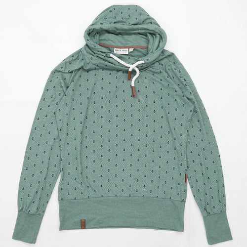 Naketano Womens Size L Graphic Green Anchors Hoodie (Regular)