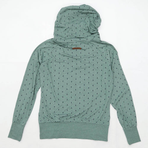 Naketano Womens Size L Graphic Green Anchors Hoodie (Regular)