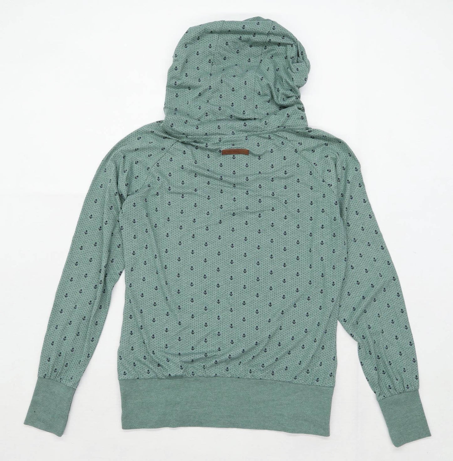 Naketano Womens Size L Graphic Green Anchors Hoodie (Regular)