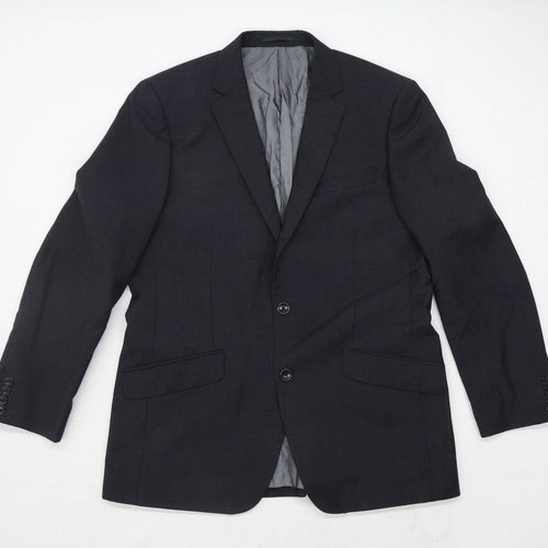 Samuel Slater Mens Wool Blend Black Suit Jacket 42 Chest (Regular)